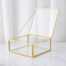 Load image into Gallery viewer, Nordic retro storage tray, gold glass organizer, makeup organizer tray, jewelry storage tray, Nordic style vanity tray, etro gold tray for decor, 
glass storage tray, elegant organizer for jewelry and makeup, decorative gold tray, vintage jewelry organizer