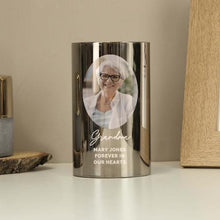 Load image into Gallery viewer, photo upload candle, candle photo transfer, personalised candle with picture, personal picture candles, gifts using photos, photo candle, memorial gifts, memorial custom photo, memorial photo