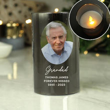 Load image into Gallery viewer, photo upload candle, candle photo transfer, personalised candle with picture, personal picture candles, gifts using photos, photo candle, memorial gifts, memorial custom photo, memorial photo