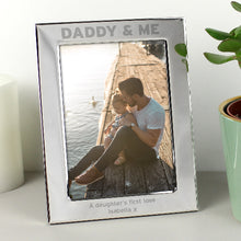 Load image into Gallery viewer, Personalised Daddy and Me wooden photo frame with engraved message, perfect for Father's Day gift.