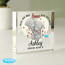 Load image into Gallery viewer, Me to You bear crystal keepsake with heart design for loved ones.