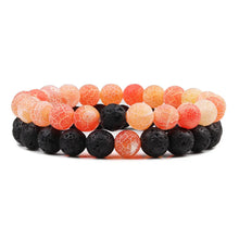 Load image into Gallery viewer, Unisex lava stone and tiger eye bracelets with elastic rope for comfortable wear.