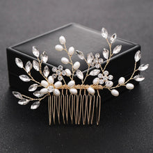Load image into Gallery viewer, pearl-hairpin-rhinestone-hair-ornament-wedding-hair-accessories-set-crystal-comb-bridal-wedding-hair-accessories-hairpin-rhinestone-hair-ornament-crystal-barrettes-bride-fashion-jewelry
