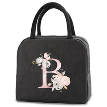 Load image into Gallery viewer, thermal-insulated-lunch-bag-cooler-lunch-bag-cooler-lunch-bag-for-picnic-Pink Flower Letter Print Thermal Handbag-thermal-lunch-bag-to-keep-food-warm-thermal-lunch-bag-for-hot-food-best-thermal-bag-for-hot-food