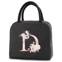 Load image into Gallery viewer, thermal-insulated-lunch-bag-cooler-lunch-bag-cooler-lunch-bag-for-picnic-Pink Flower Letter Print Thermal Handbag-thermal-lunch-bag-to-keep-food-warm-thermal-lunch-bag-for-hot-food-best-thermal-bag-for-hot-food
