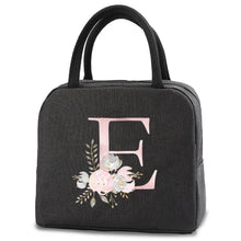 Load image into Gallery viewer, thermal-insulated-lunch-bag-cooler-lunch-bag-cooler-lunch-bag-for-picnic-Pink Flower Letter Print Thermal Handbag-thermal-lunch-bag-to-keep-food-warm-thermal-lunch-bag-for-hot-food-best-thermal-bag-for-hot-food