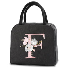 Load image into Gallery viewer, thermal-insulated-lunch-bag-cooler-lunch-bag-cooler-lunch-bag-for-picnic-Pink Flower Letter Print Thermal Handbag-thermal-lunch-bag-to-keep-food-warm-thermal-lunch-bag-for-hot-food-best-thermal-bag-for-hot-food