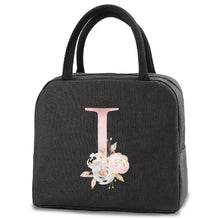 Load image into Gallery viewer, thermal-insulated-lunch-bag-cooler-lunch-bag-cooler-lunch-bag-for-picnic-Pink Flower Letter Print Thermal Handbag-thermal-lunch-bag-to-keep-food-warm-thermal-lunch-bag-for-hot-food-best-thermal-bag-for-hot-food