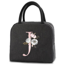 Load image into Gallery viewer, thermal-insulated-lunch-bag-cooler-lunch-bag-cooler-lunch-bag-for-picnic-Pink Flower Letter Print Thermal Handbag-thermal-lunch-bag-to-keep-food-warm-thermal-lunch-bag-for-hot-food-best-thermal-bag-for-hot-food