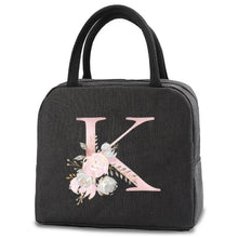 Load image into Gallery viewer, thermal-insulated-lunch-bag-cooler-lunch-bag-cooler-lunch-bag-for-picnic-Pink Flower Letter Print Thermal Handbag-thermal-lunch-bag-to-keep-food-warm-thermal-lunch-bag-for-hot-food-best-thermal-bag-for-hot-food