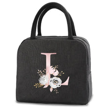 Load image into Gallery viewer, thermal-insulated-lunch-bag-cooler-lunch-bag-cooler-lunch-bag-for-picnic-Pink Flower Letter Print Thermal Handbag-thermal-lunch-bag-to-keep-food-warm-thermal-lunch-bag-for-hot-food-best-thermal-bag-for-hot-food