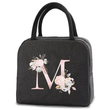 Load image into Gallery viewer, thermal-insulated-lunch-bag-cooler-lunch-bag-cooler-lunch-bag-for-picnic-Pink Flower Letter Print Thermal Handbag-thermal-lunch-bag-to-keep-food-warm-thermal-lunch-bag-for-hot-food-best-thermal-bag-for-hot-food