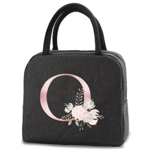 Load image into Gallery viewer, thermal-insulated-lunch-bag-cooler-lunch-bag-cooler-lunch-bag-for-picnic-Pink Flower Letter Print Thermal Handbag-thermal-lunch-bag-to-keep-food-warm-thermal-lunch-bag-for-hot-food-best-thermal-bag-for-hot-food
