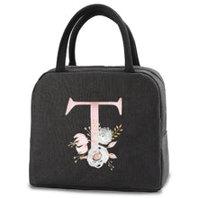 Load image into Gallery viewer, thermal-insulated-lunch-bag-cooler-lunch-bag-cooler-lunch-bag-for-picnic-Pink Flower Letter Print Thermal Handbag-thermal-lunch-bag-to-keep-food-warm-thermal-lunch-bag-for-hot-food-best-thermal-bag-for-hot-food