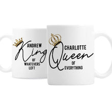 Load image into Gallery viewer, Matching His and Hers mugs with royal crown design.