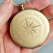 Load image into Gallery viewer, Custom engraved compass gift for boyfriend or husband