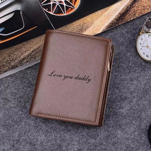 Load image into Gallery viewer, Leather wallet personalised with photo engraving and text gift