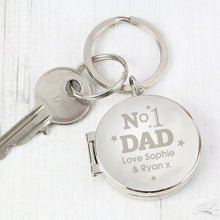 Load image into Gallery viewer, Personalised No1 Dad Photo Keyring-Engraved-Personalized Keyring-personalised key ring-engraved keyrings-keyrings-personalised photo keyrings