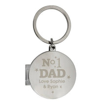 Load image into Gallery viewer, personalised key ring-engraved keyrings-keyrings-personalised photo keyrings-Personalised No1 Dad Photo Keyring ¦ Engraved-Personalized Keyring