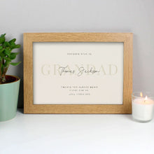Load image into Gallery viewer, A4 personalised oak frame with text print for home wall decor