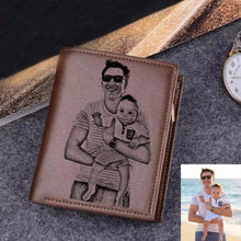 Load image into Gallery viewer, Unique custom photo wallet with engraved words for boyfriend