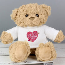 Load image into Gallery viewer, Cute custom Valentine’s Day teddy bear gift for her with heart details