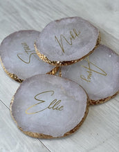Load image into Gallery viewer, Personalized Agate Coasters Jewelry Plate Custom Nail Plate Acrylic Ring Holder