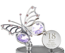 Load image into Gallery viewer, Swirls and hearts butterfly birthday gift with personal message engraving