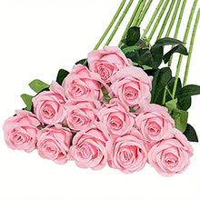Load image into Gallery viewer, Artificial roses with realistic petals and lush greenery.