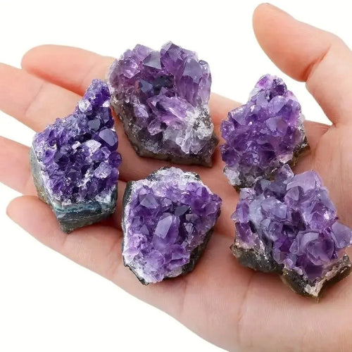 2-piece amethyst crystal set for energy healing and meditation