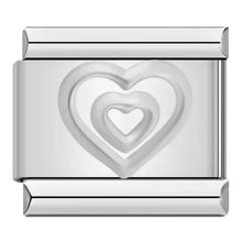 Load image into Gallery viewer, 26 English letters charm links for bracelet making silver charm with heart design 