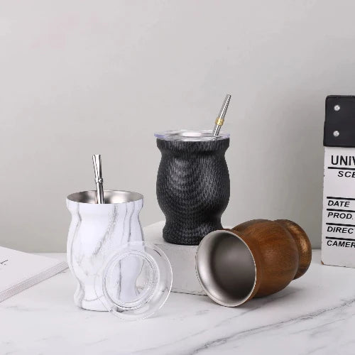 304 stainless steel yerba mate cup with double wall insulation