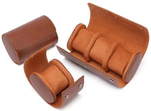 Load image into Gallery viewer, travel watch storage case leather roll