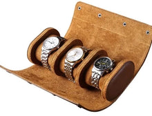 Load image into Gallery viewer, 3 slot watch case leather organiser