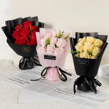 Load image into Gallery viewer, 9 heads soap flower rose bouquet for gifting