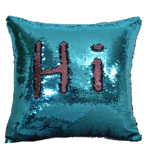 Magic throw pillow cover reversible color change