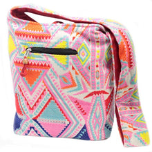Load image into Gallery viewer, Large hippy sling shoulder bag made from cotton fabric