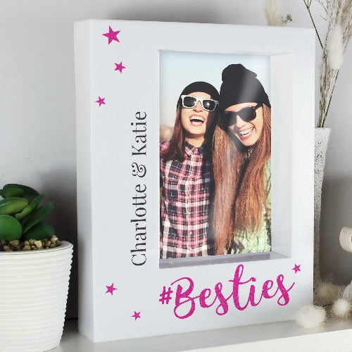 Engraved besties photo frame perfect for birthdays or friendship gifts