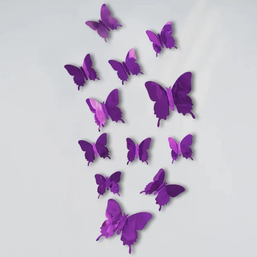 Decorative mirror effect butterfly stickers for walls and furniture