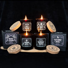 Load image into Gallery viewer, Fragranced black spell candles for rituals and spiritual practices