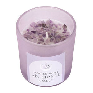 Crystal Chip Chakra, Protection, Abundance Fragrance Chip Candle Glass With Lid