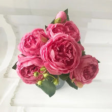 Load image into Gallery viewer, artificial-flowers-beautiful-rose-peony-artificial-silk-flowers-small-bouquet-home-party-spring-wedding-decoration-fake-flower