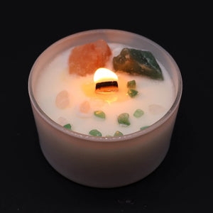 Gemstone energy candle for spiritual healing and mindfulness