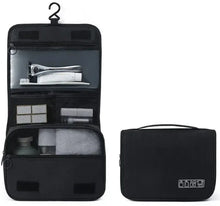 Load image into Gallery viewer, Unisex travel wash bag with waterproof lining and hanging hook design