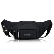 Load image into Gallery viewer, Black waist bag Outdoor leisure anti-theft waist pouch in slim canvas design