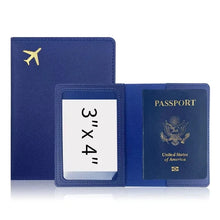 Load image into Gallery viewer, Slim waterproof blue passport cover for men and women