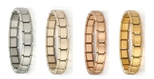Load image into Gallery viewer, Bracelets in various colours 18pcs stainless steel Italian charms for modular bracelets