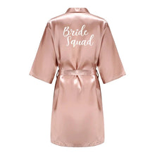 Load image into Gallery viewer, Matching bridesmaid satin robes for wedding party and bridal gifts