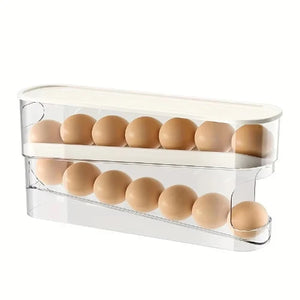Durable plastic egg organizer box for refrigerator
