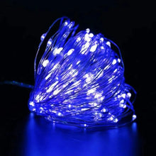 Load image into Gallery viewer, Coiled string of blue LED lights LED fairy lights for wedding and party styling